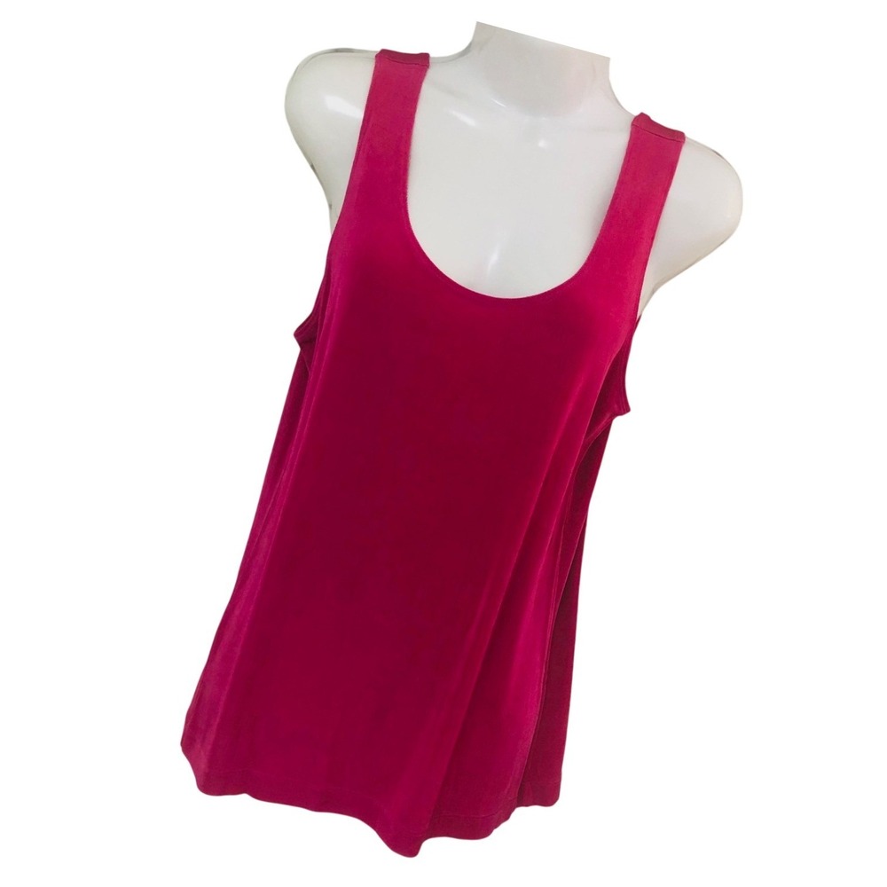 Chico's 1 Travelers Tank Top Pink Slinky Knit Layering Minimalist Casual Women M